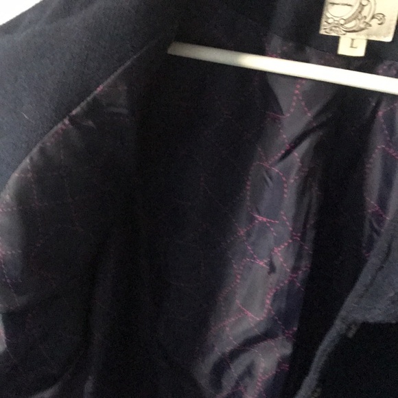 Blue wool blend Fall/Spring short jacket - Picture 8 of 14